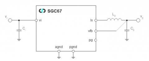 DC/DC - Fast Response Buck - TSMC CM018MG Block Diagam